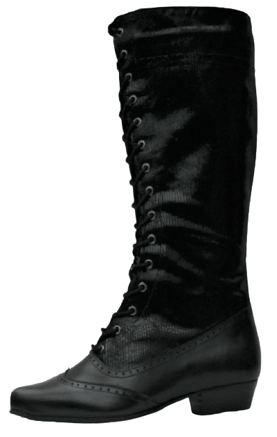 Hi Lace Black Leather/Black Shiny Teju Leather